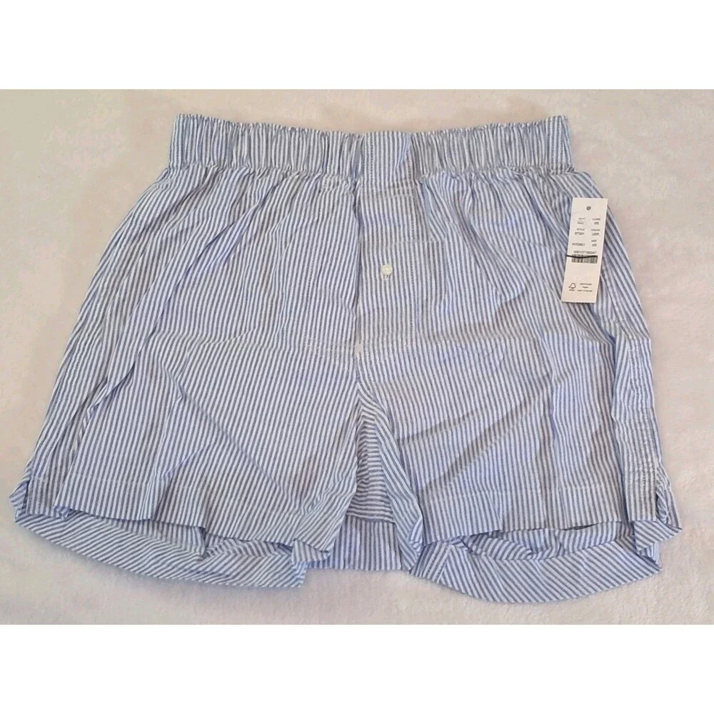 J. CREW Boxer Shorts Broken-In Organic Cotton Oxford Striped BT921 Size XS NWT